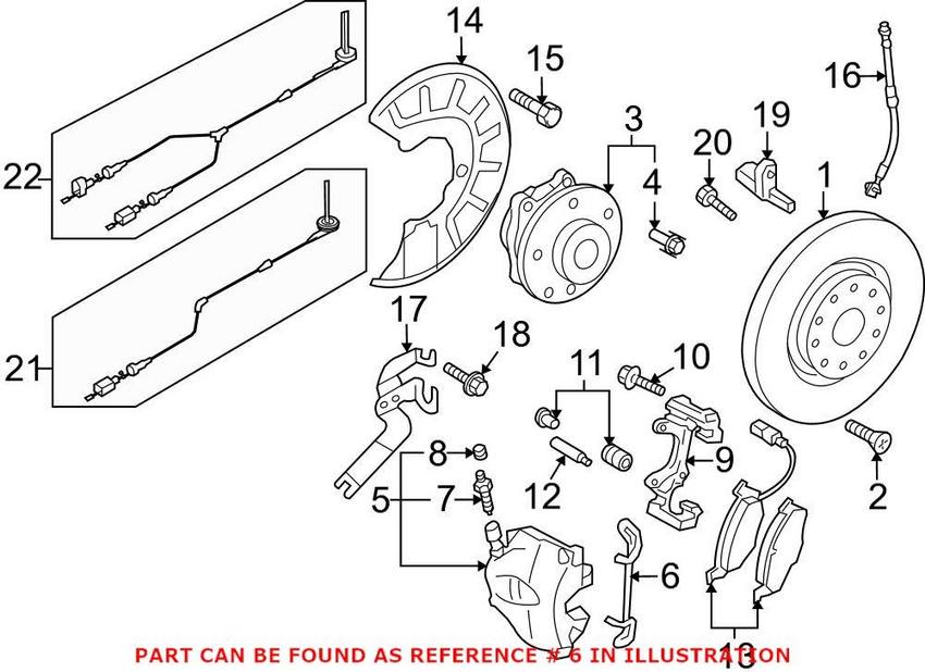 Audi VW Disc Brake Caliper Anti-Rattle Spring - Front 5N0615269